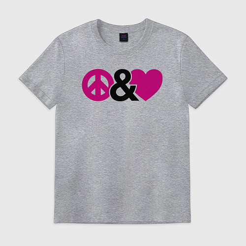 Мужская футболка Peace and love / Меланж – фото 1
