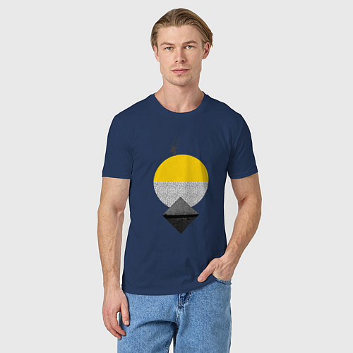 Мужская футболка Абстракция с оленем / Тёмно-синий – фото 3