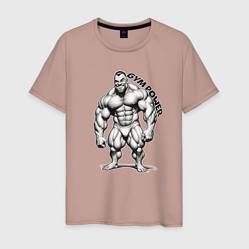 Мужская футболка Gym power сила зала / Пыльно-розовый – фото 1