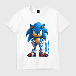 Футболка хлопковая мужская Sonic - poster style, цвет: белый