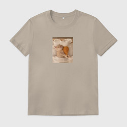 Мужская футболка Котёнок с куриной ножкой