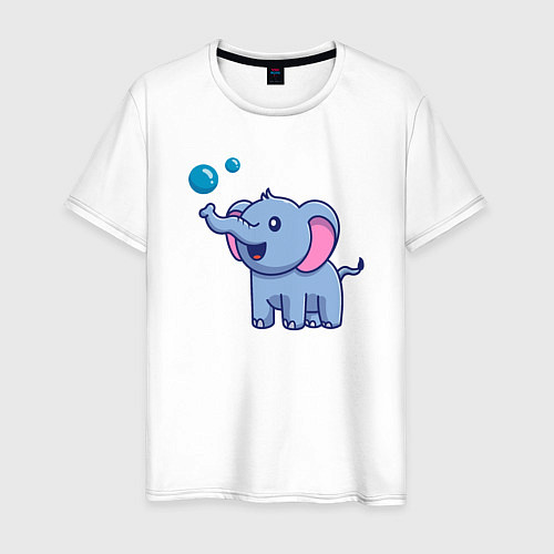 Мужская футболка Слоник и пузырьки / Белый – фото 1