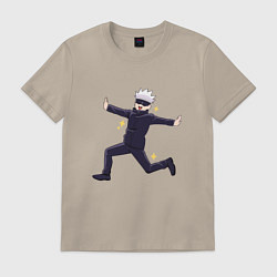 Футболка хлопковая мужская Satoru Gojo, цвет: миндальный