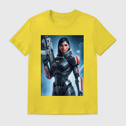 Футболка хлопковая мужская Mass Effect -N7 armor, цвет: желтый