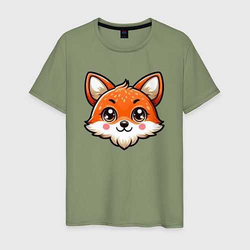 Мужская футболка Мордочка лисы / Авокадо – фото 1
