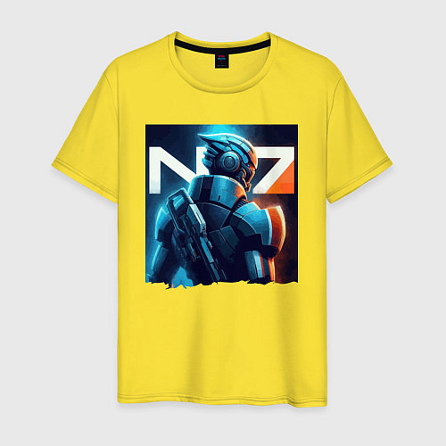 Мужская футболка Mass Effect - character ai art / Желтый – фото 1