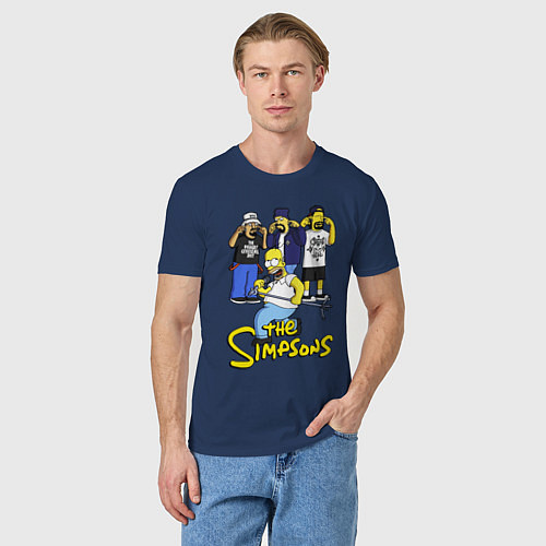 Мужская футболка Simpsons - Cypress hill / Тёмно-синий – фото 3