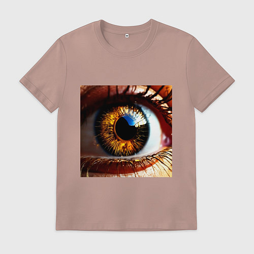 Мужская футболка Золотой карий глаз в стиле стимпанк / Пыльно-розовый – фото 1
