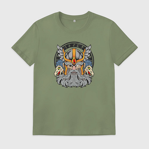 Мужская футболка Скандинавский бог Один / Авокадо – фото 1