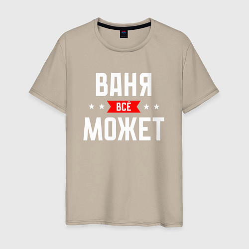 Мужская футболка Ваня всё может / Миндальный – фото 1