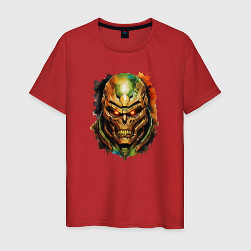 Мужская футболка Doom slayer skull / Красный – фото 1