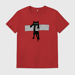 Мужская футболка Кот на скотче