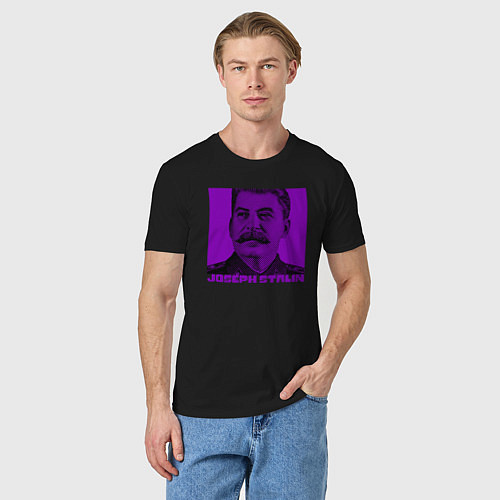 Мужская футболка Joseph Stalin / Черный – фото 3