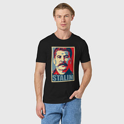 Футболка хлопковая мужская Face Stalin, цвет: черный — фото 2