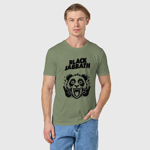 Мужская футболка Black Sabbath - rock panda / Авокадо – фото 3