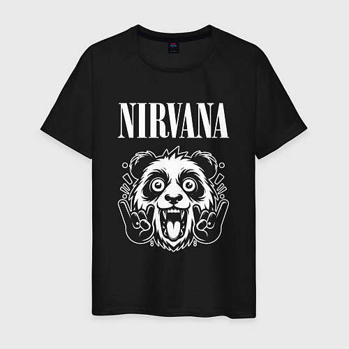 Мужская футболка Nirvana rock panda / Черный – фото 1