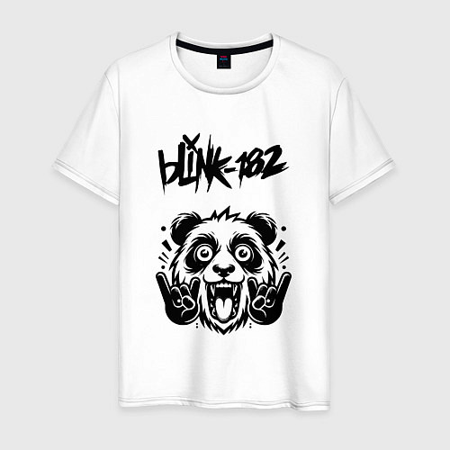 Мужская футболка Blink 182 - rock panda / Белый – фото 1