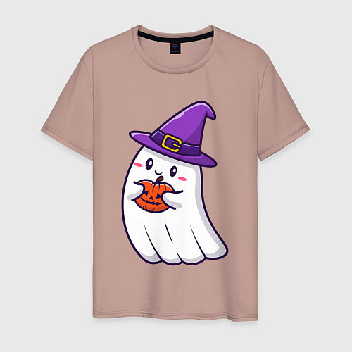 Мужская футболка Добрый призрак / Пыльно-розовый – фото 1