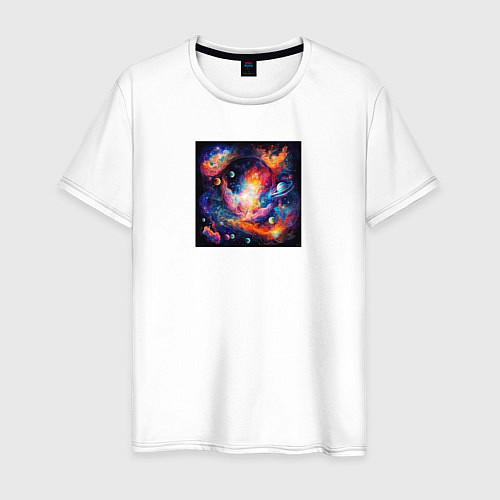 Мужская футболка Абстракция: планеты / Белый – фото 1