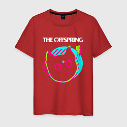Футболка хлопковая мужская The Offspring rock star cat, цвет: красный