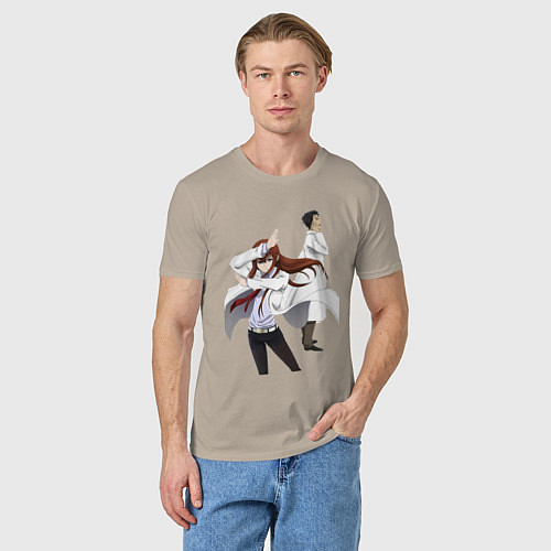 Мужская футболка Врата Штейна Ринтаро Курису Макисэ / Миндальный – фото 3