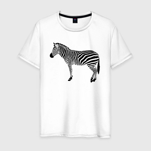 Мужская футболка Зебра черные полоски / Белый – фото 1