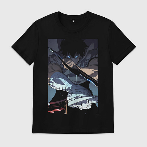 Мужская футболка Поднятие уровня в одиночку Джину Сон / Черный – фото 1