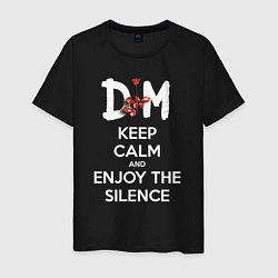 Футболка хлопковая мужская DM keep calm and enjoy the silence, цвет: черный