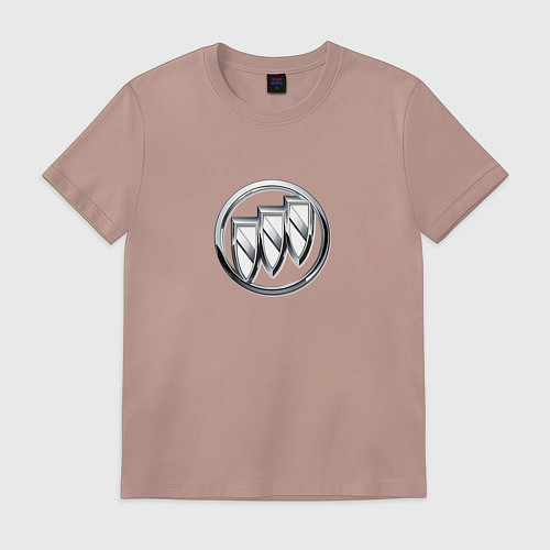 Мужская футболка Buick logo металик / Пыльно-розовый – фото 1