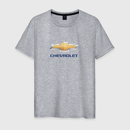 Мужская футболка Chevrolet авто бренд / Меланж – фото 1