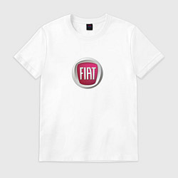 Футболка хлопковая мужская FIAT sport auto logo, цвет: белый