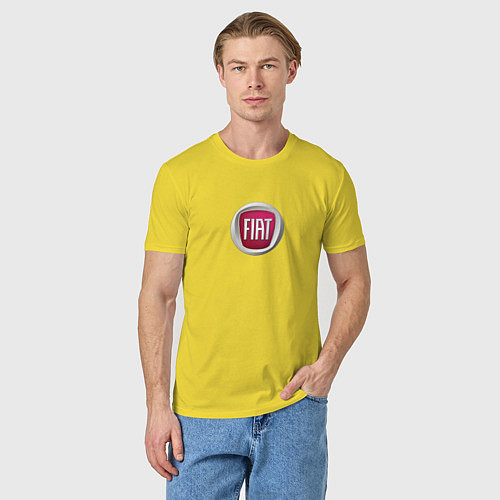 Мужская футболка FIAT sport auto logo / Желтый – фото 3