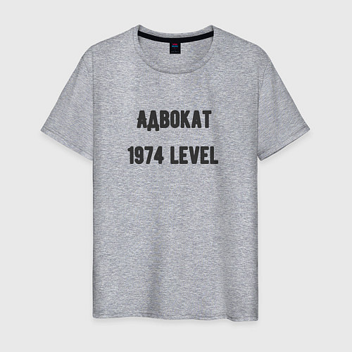 Мужская футболка Адвокат 1974 level / Меланж – фото 1