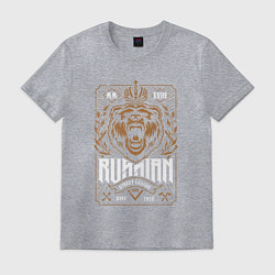Футболка хлопковая мужская Russian bear арт, цвет: меланж