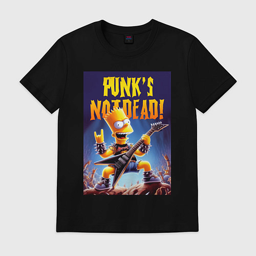 Мужская футболка Bart Simpson - punks not dead / Черный – фото 1