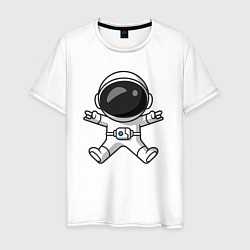 Футболка хлопковая мужская Spaceman rock, цвет: белый