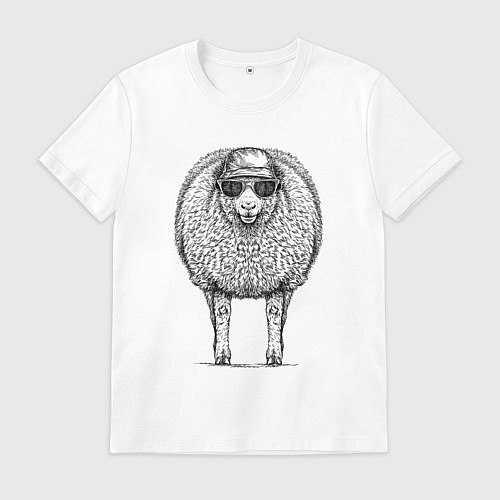 Мужская футболка Овечка модная / Белый – фото 1