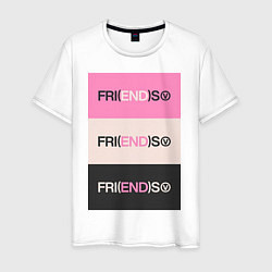 Футболка хлопковая мужская V Fri END S - friends song, цвет: белый