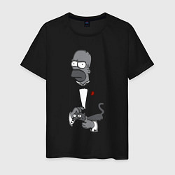 Футболка хлопковая мужская Homer godfather, цвет: черный