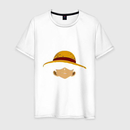 Мужская футболка Луффи Монки соломенная шляпа / Белый – фото 1