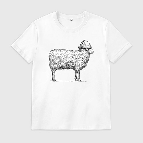 Мужская футболка Овечка новогодняя / Белый – фото 1
