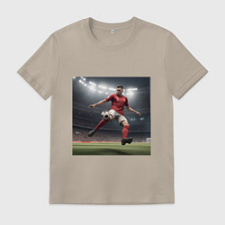 Мужская футболка Футболист пинающий мяч