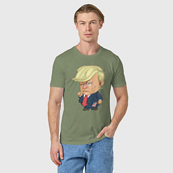Футболка хлопковая мужская Мистер Трамп, цвет: авокадо — фото 2