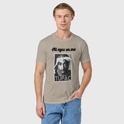 Футболка хлопковая мужская 2pac Art All eayz on me, цвет: миндальный — фото 2