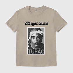 Футболка хлопковая мужская 2pac Art All eayz on me, цвет: миндальный