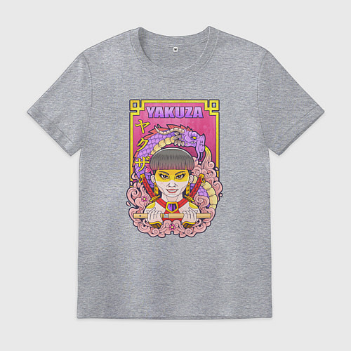 Мужская футболка Девушка якудза / Меланж – фото 1