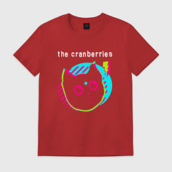 Футболка хлопковая мужская The Cranberries rock star cat, цвет: красный