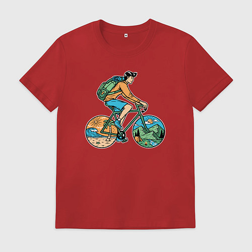 Мужская футболка Nature biker / Красный – фото 1