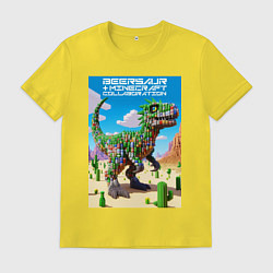 Мужская футболка Minecraft and beersaur - ai art collaboration