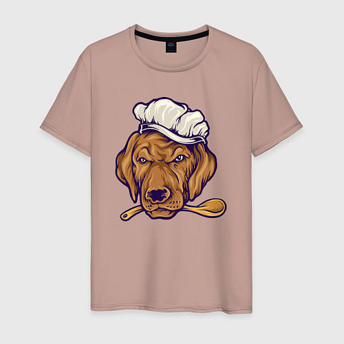 Мужская футболка Chef dog / Пыльно-розовый – фото 1